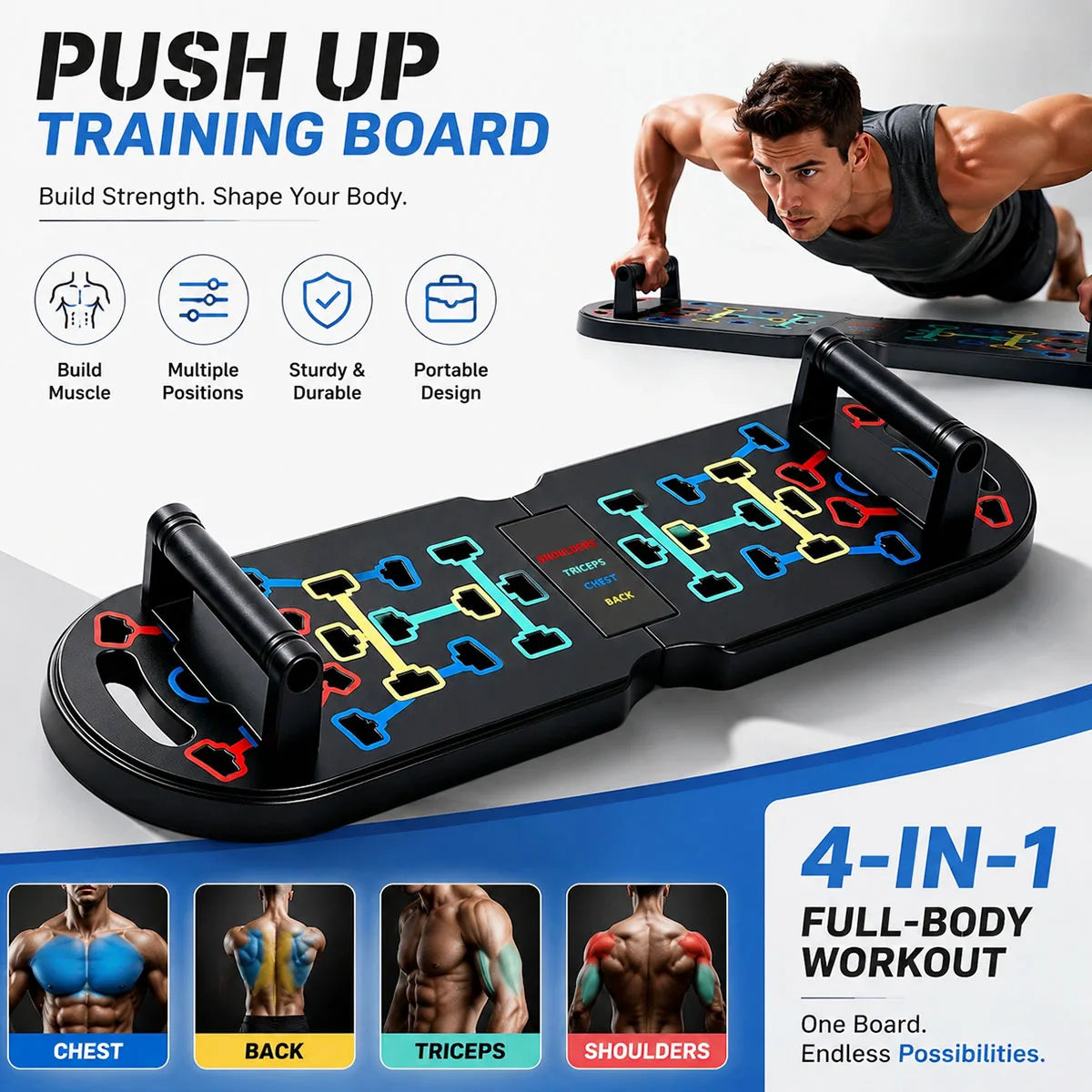 20 In 1 Portable Home Gym Foldable Push Up Board
