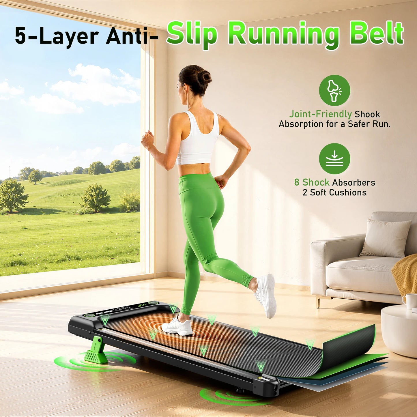 Akluer Walking Pad, Under Desk Treadmill with Incline for Home Office 2.5HP Portable Walking Treadmill with 300 Lbs Weight Capacity Walking Machine, Remote Control, LED Display