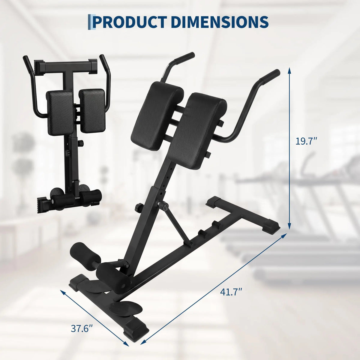 Roman Chair Hyperextension Bench For Home Gym, 330 lb Capacity Adjustable Back Extension Machine For Glutes Abs Core Hamstrings