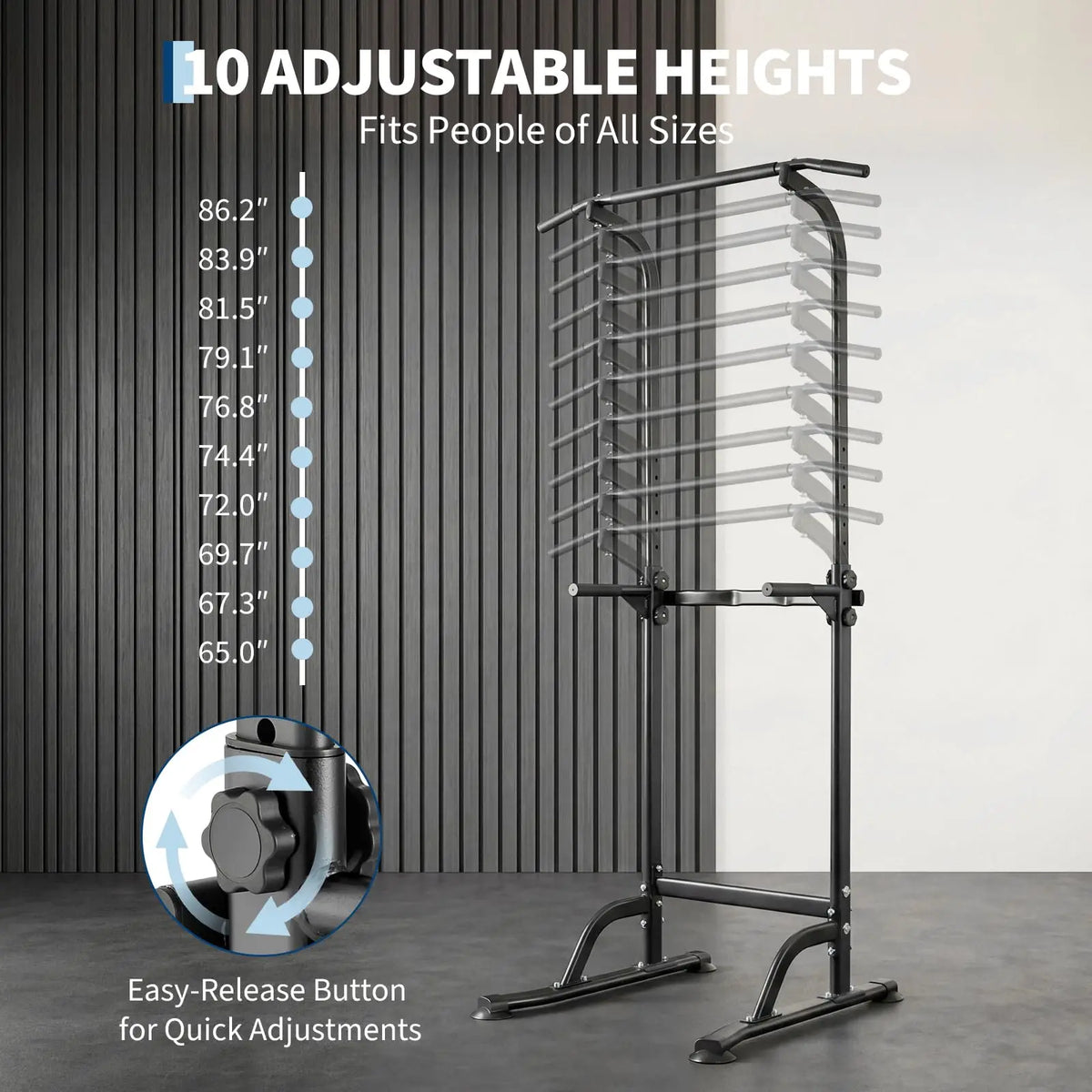 HiMISS Adjustable Power Tower for Strength Training