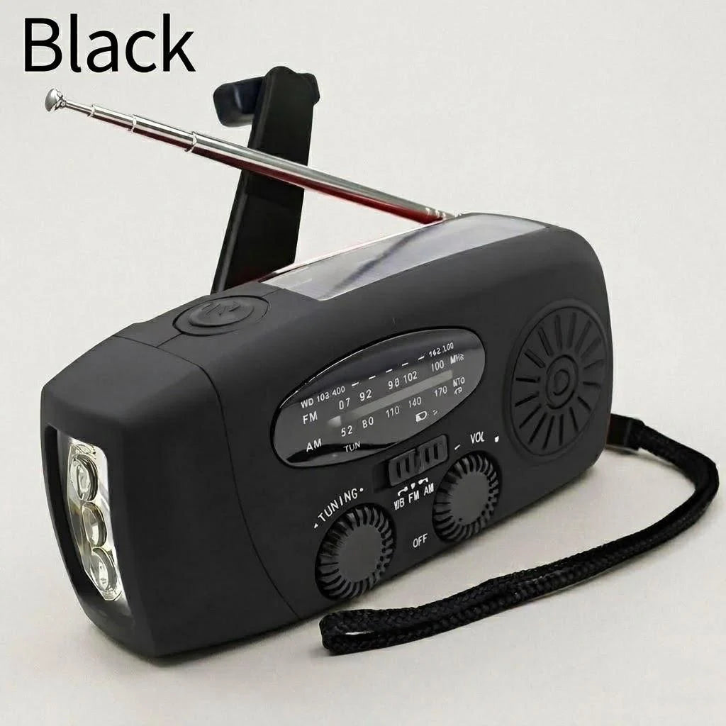Solar Hand Crank Emergency Weather Radio With Flashlight