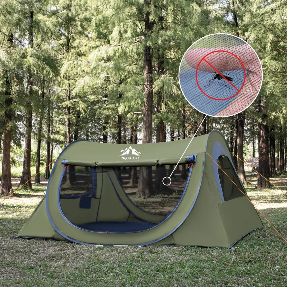 Night Cat 2 Person Pop Up Tent Waterproof Mosquito Net