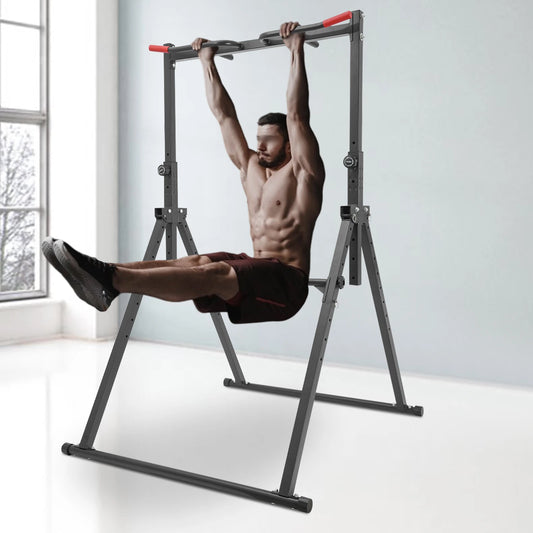 Height Adjustable Power Tower Pull Up Dip Bar Home Gym