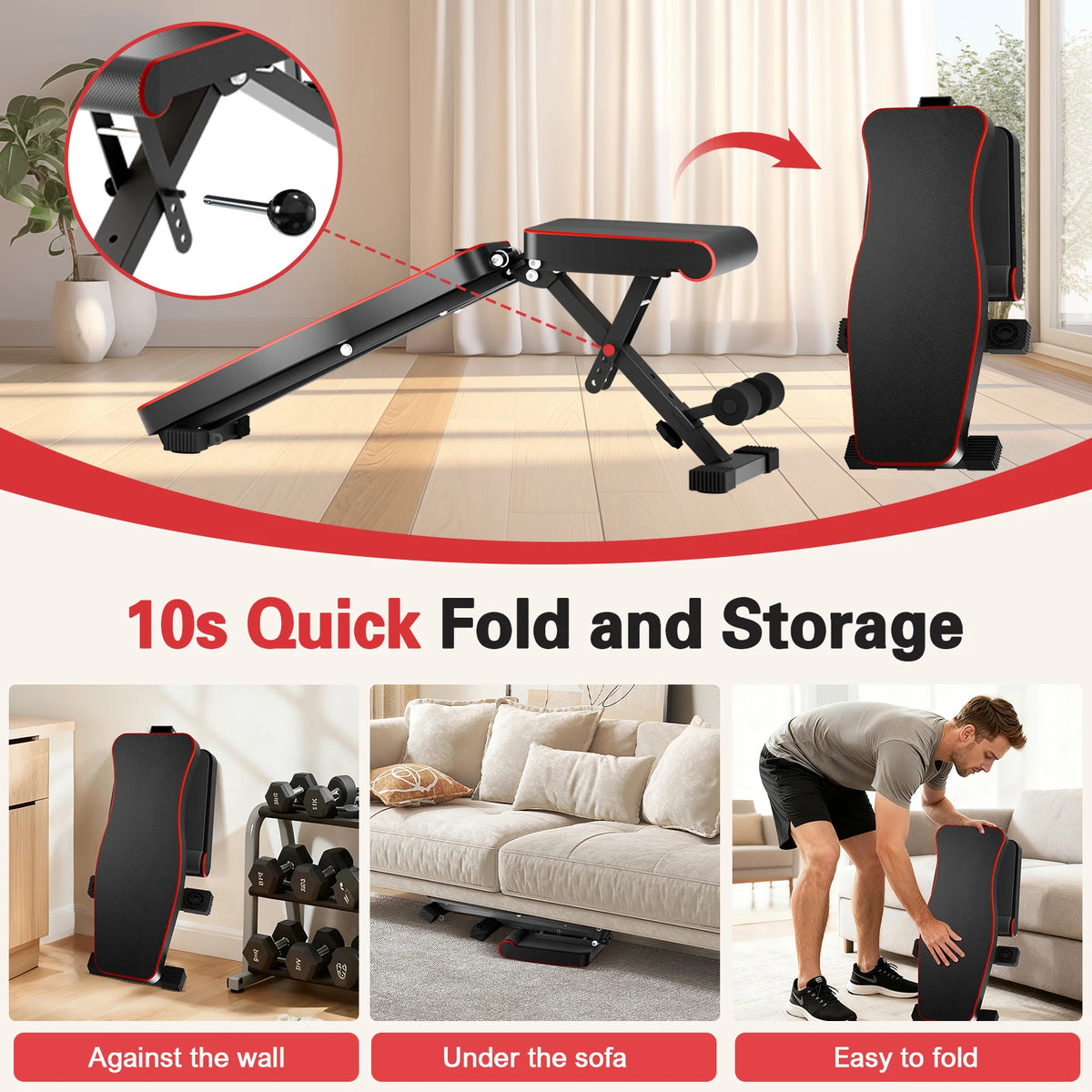 Multifunctional Adjustable Foldable Weight Bench