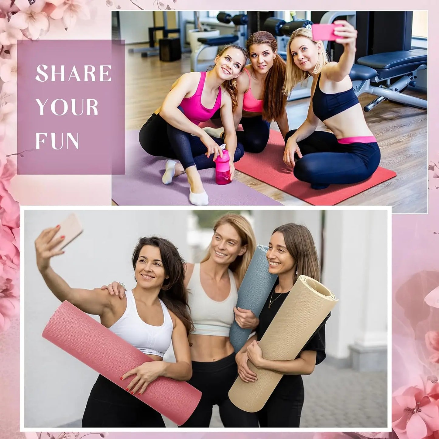 Tear Resistant Non Slip Yoga Mats For Home Exercise