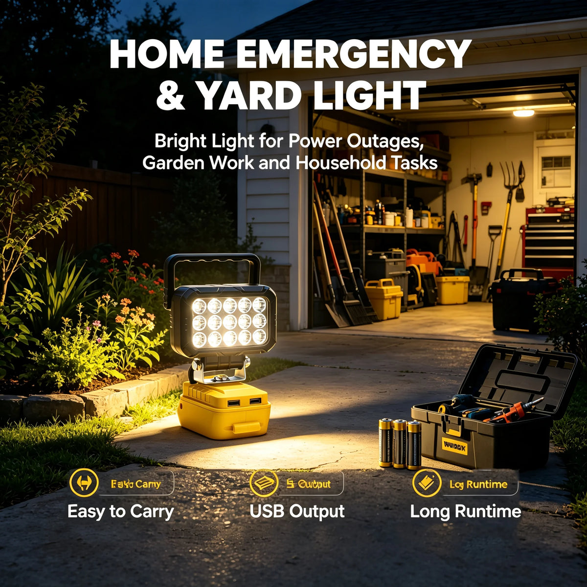 L1NXIXI Cordless LED Work Light for DeWalt Batteries
