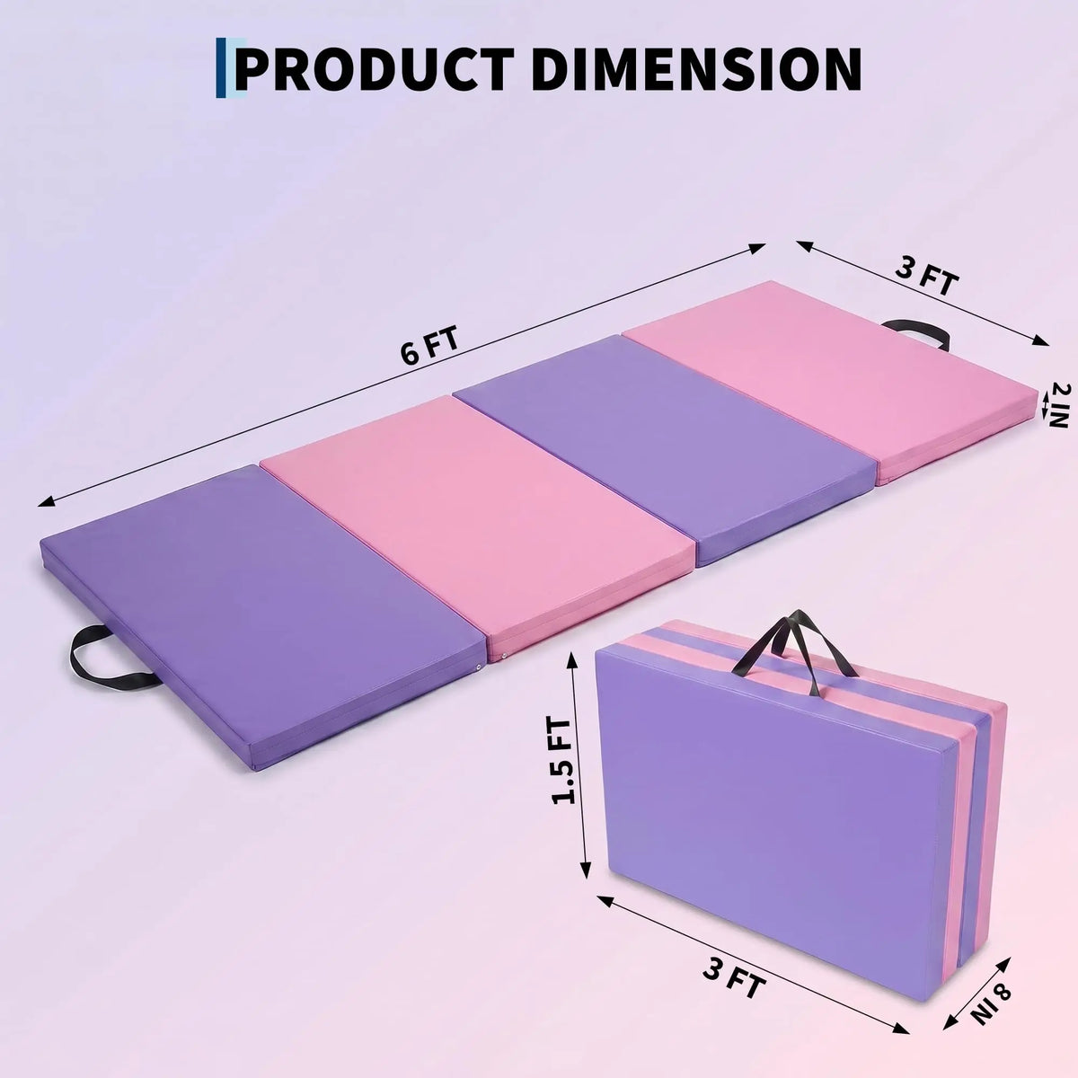 HiMISS Folding Gymnastics Mat For Home Gym Yoga Pilates