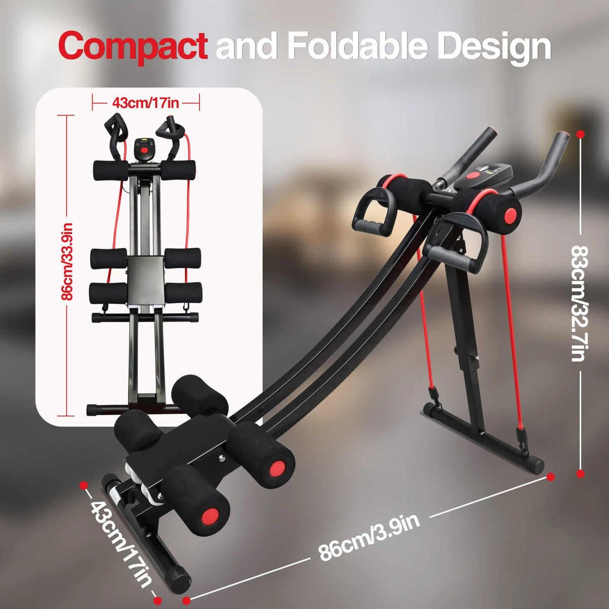 Foldable Ab Machine For Home Gym Core Strength Trainer
