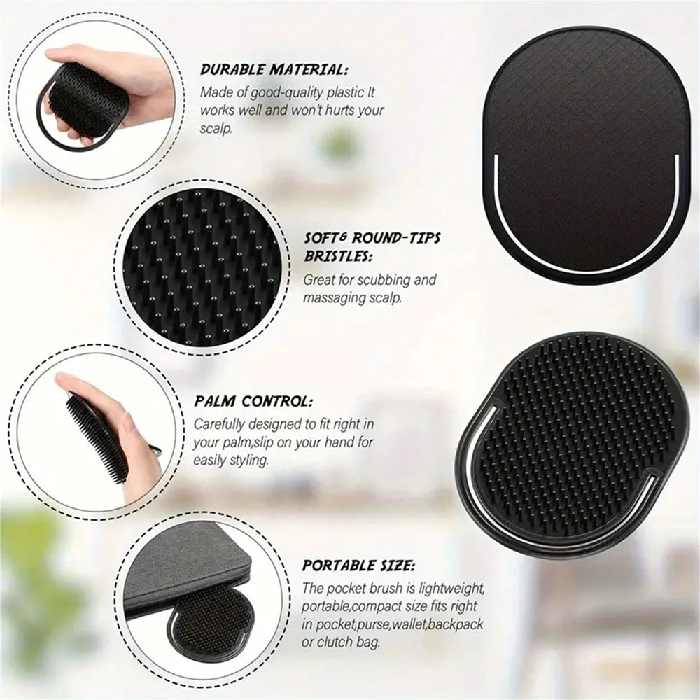 Pocket Hair Brush and Beard Comb for Travel