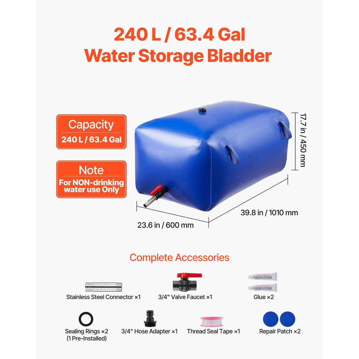 SucceBuy Collapsible TPU Water Storage Bladder