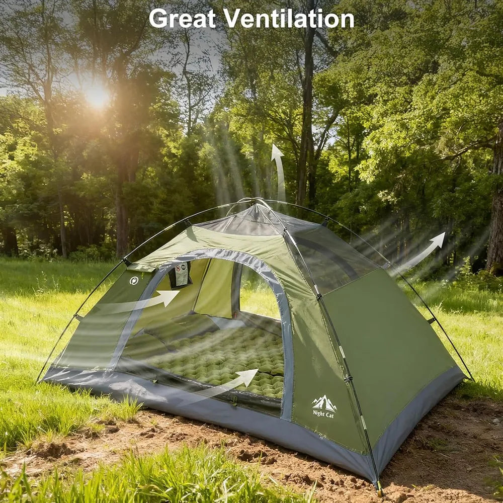 Night Cat Double Layer Camping Tent Lightweight Waterproof