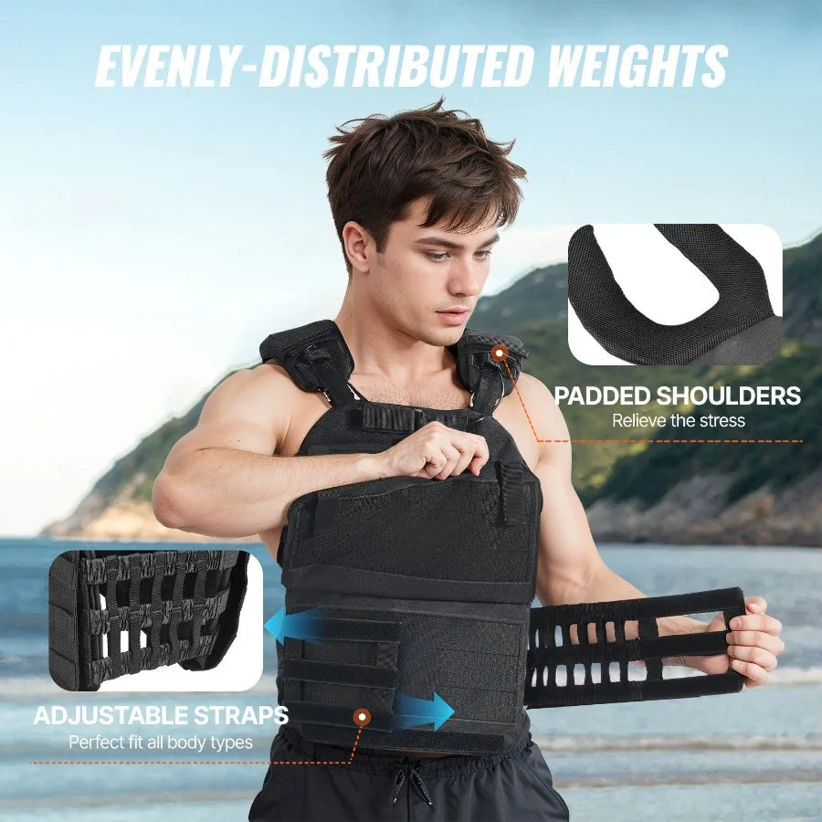 40Lb Adjustable Weighted Vest For Men And Women Workout