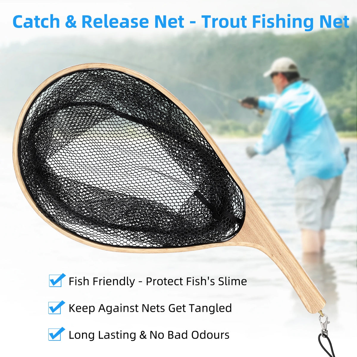 HiMISS Trout Landing Net for Fly Fishing