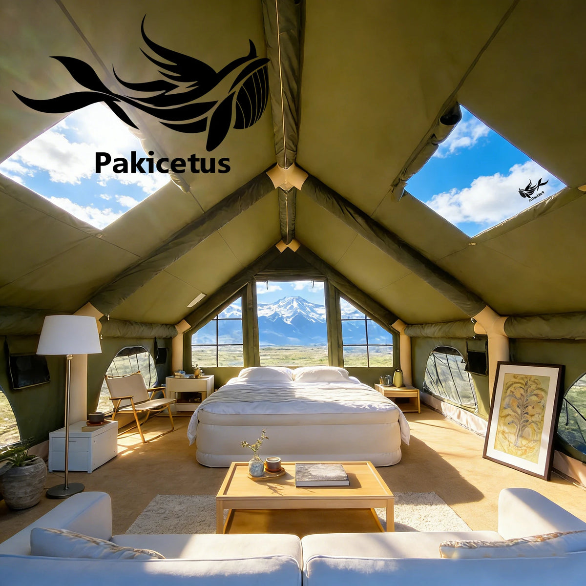 Pakicetus Inflatable Glamping Tent Weatherproof Family Tent
