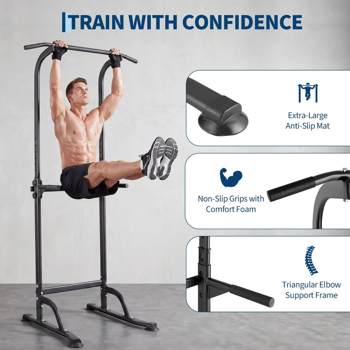 HiMISS Adjustable Power Tower for Strength Training