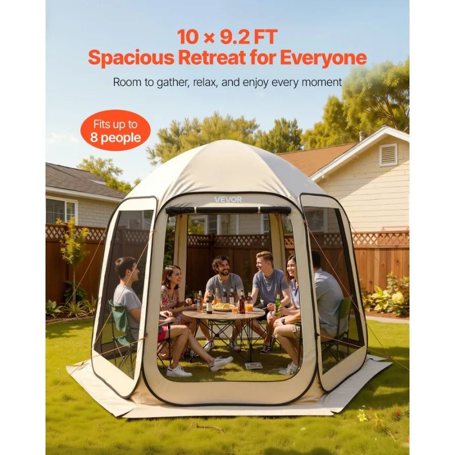 Pop Up Screen House Tent With Netting Canopy For Garden