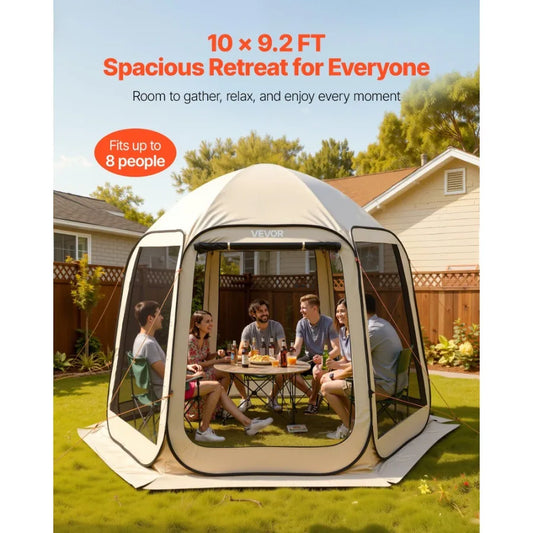 Pop Up Screen House Tent With Netting Canopy For Garden