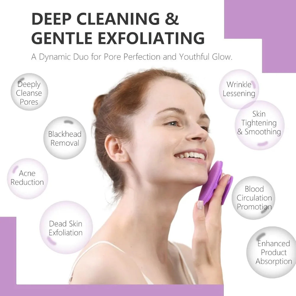 Silicone Face Scrubber 2 Pack Gentle Cleansing Brush