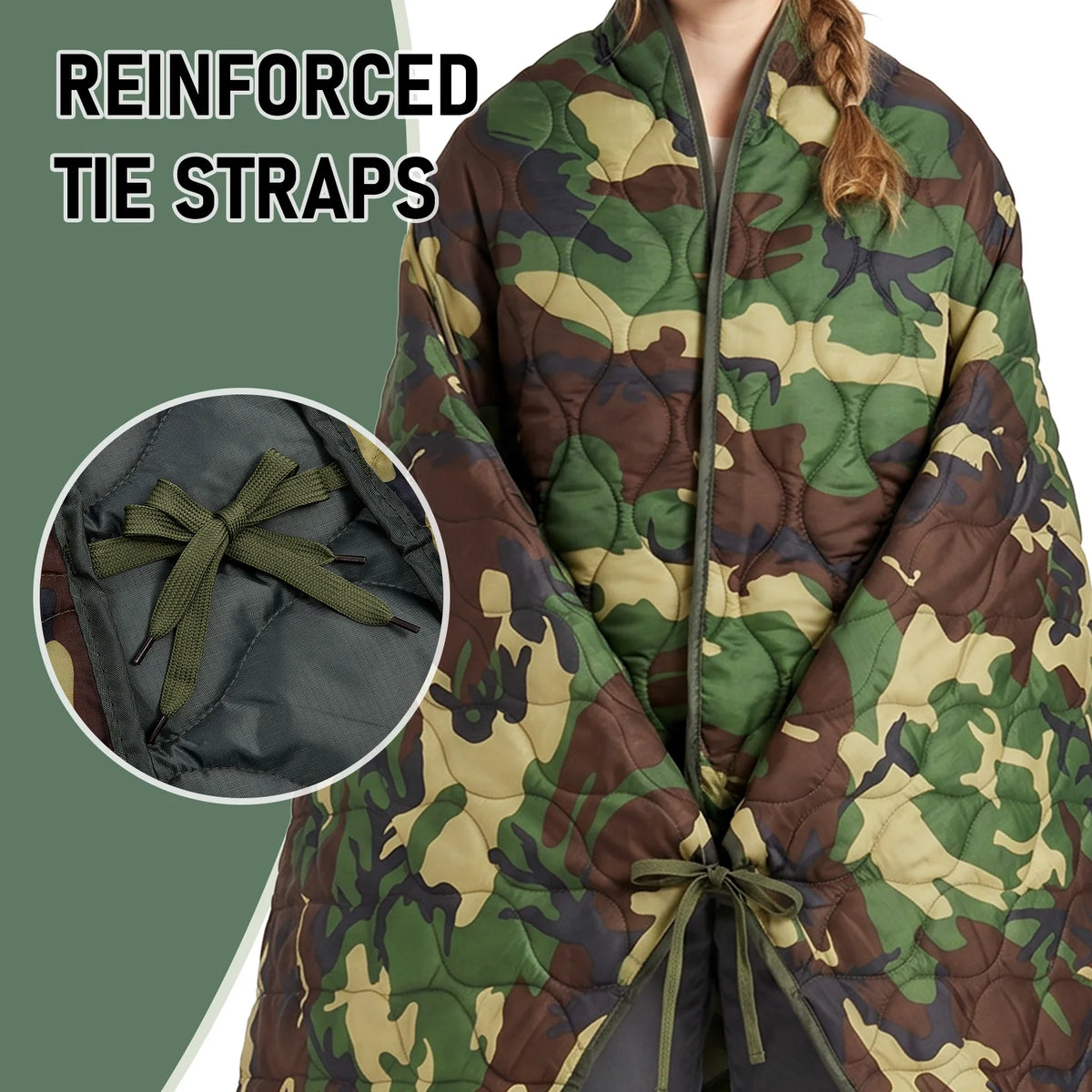 Lightweight Quilted Camping Blanket And Poncho Liner