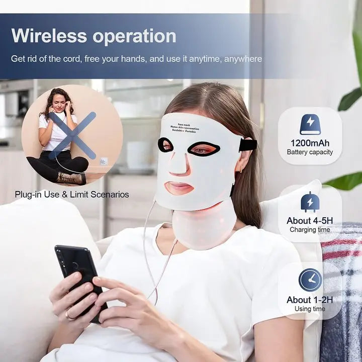 Foreverlily Silicone LED Mask With Neck Therapy