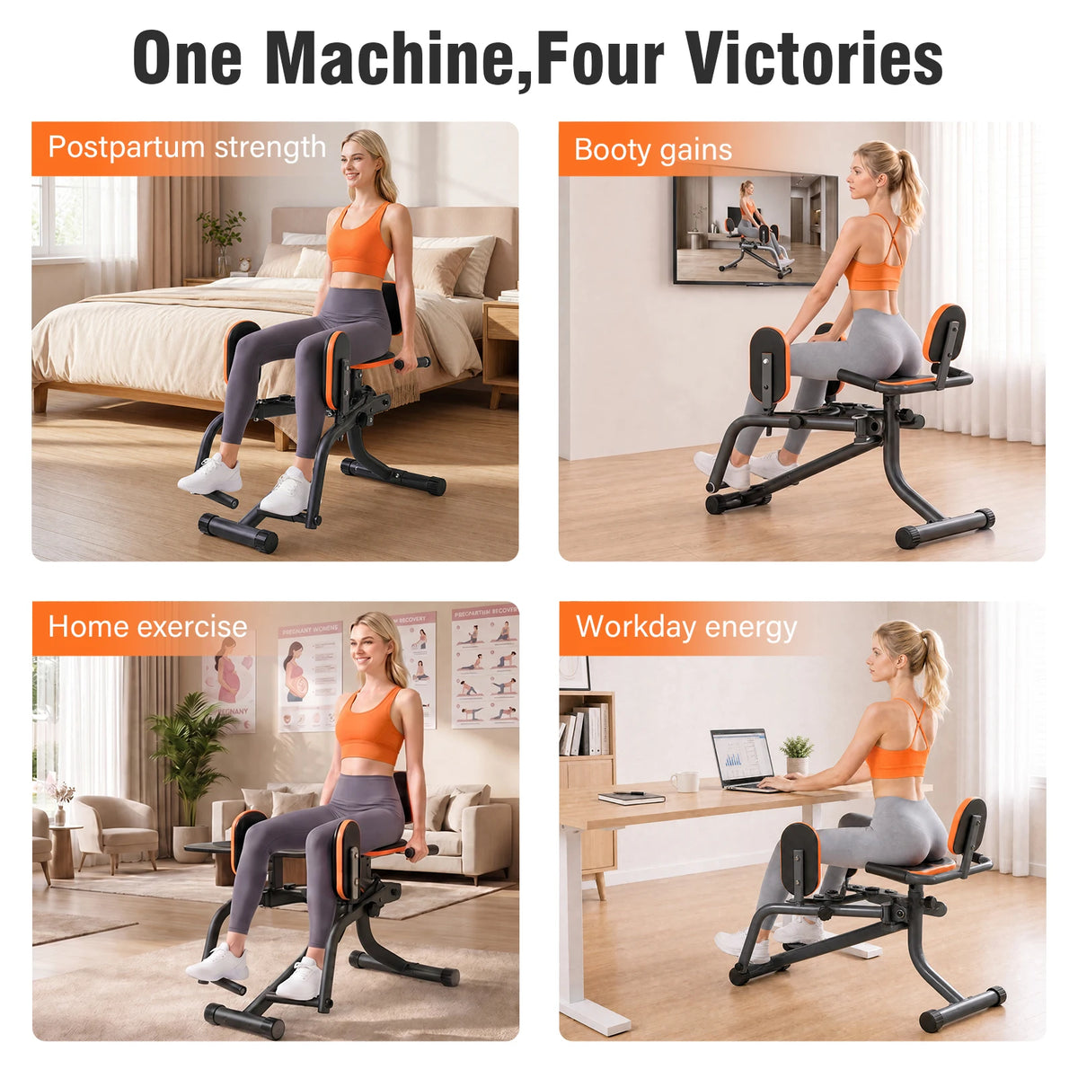 Foldable Dual Motion Hip and Thigh Trainer Machine