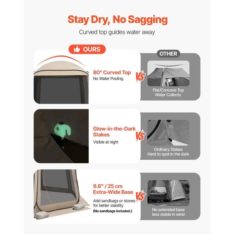 Pop Up Screen House Tent With Netting Canopy For Garden