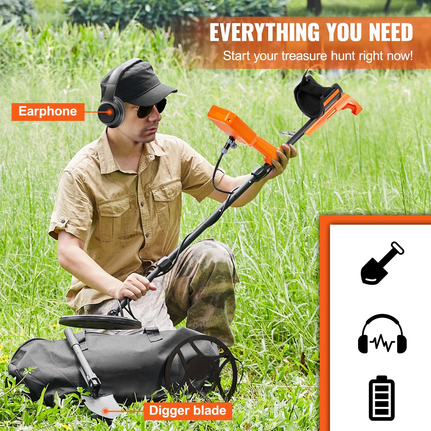 SucceBuy Rechargeable Metal Detector Waterproof With LCD