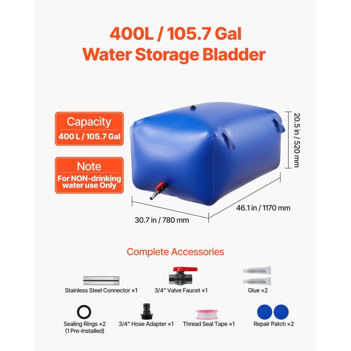 SucceBuy Collapsible TPU Water Storage Bladder