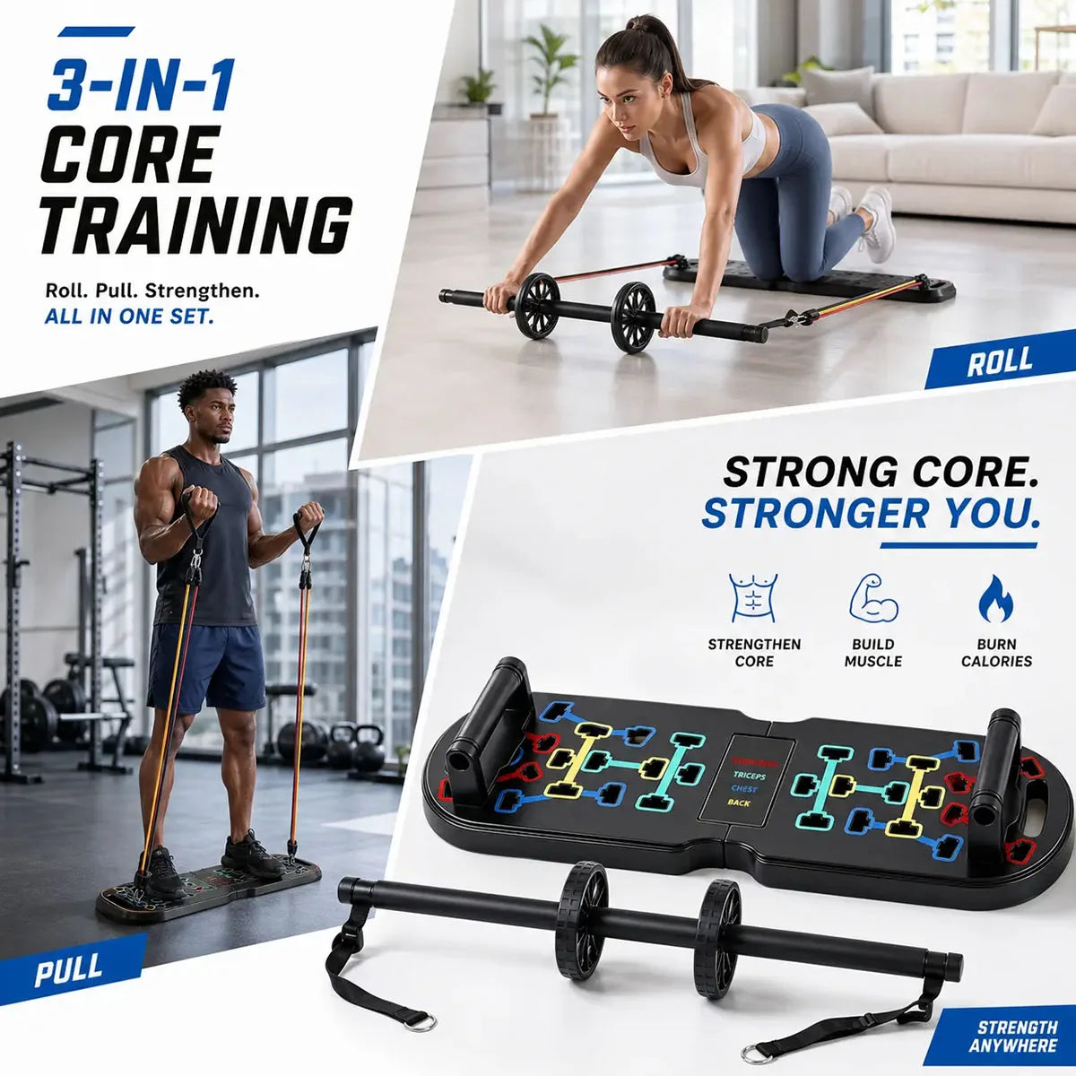 20 In 1 Portable Home Gym Foldable Push Up Board