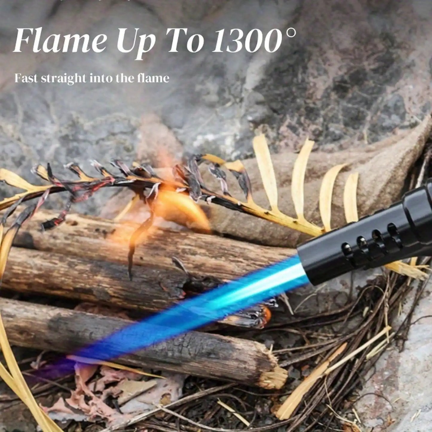 Matte Black Tactical Outdoor Survival Fire Starter, Adjustable Flame Refillable Butane Gadget, Pocket Backpack Friendly Camping Accessory Set Perfect Gift For Outdoor Enthusiasts,Windproof Lighter Gift Lighter