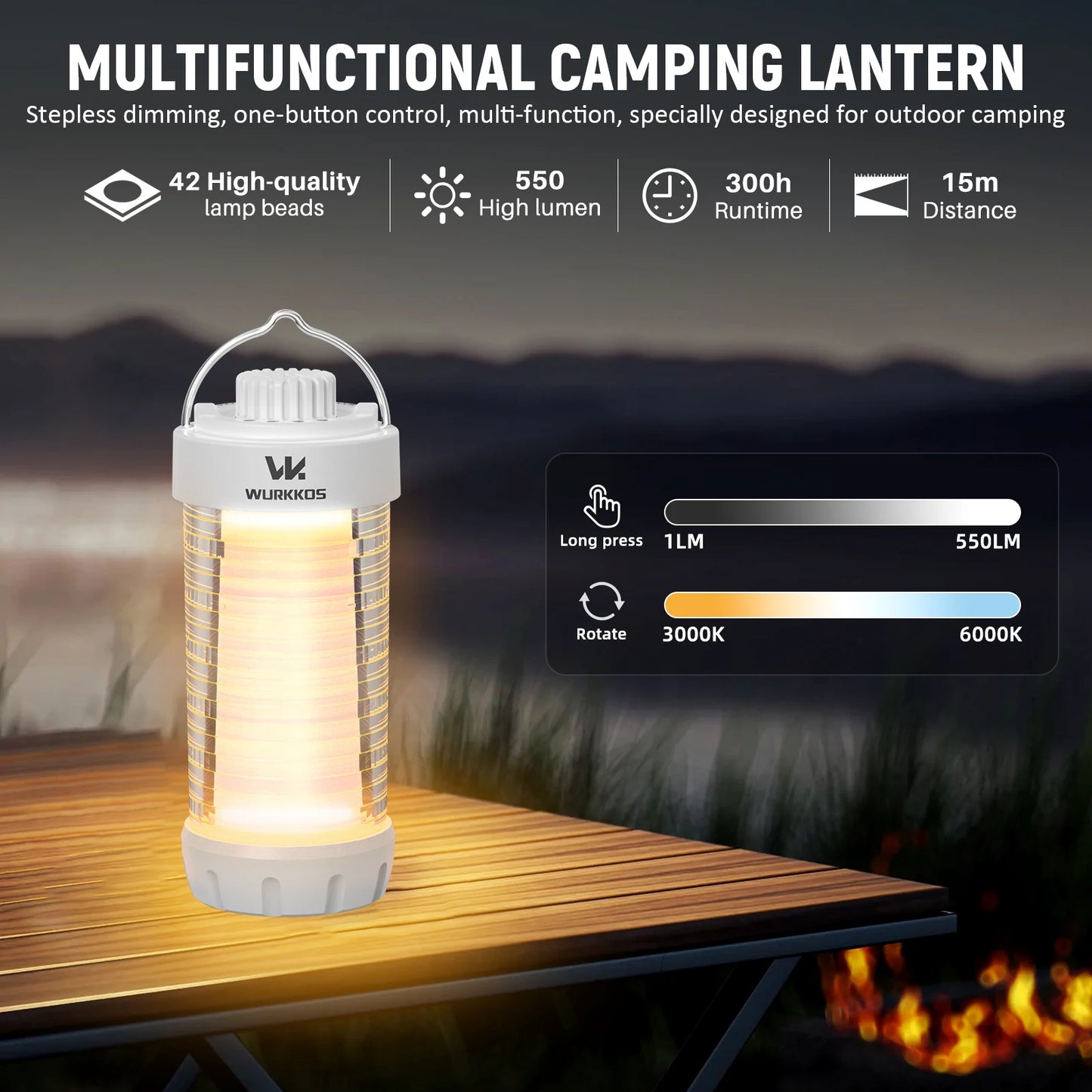 Wurkkos CL01 Camping Lantern Rechargeable LED Flashlight