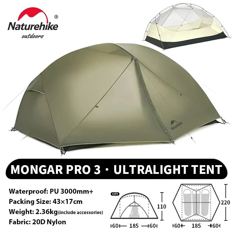 Naturehike Mongar PRO Double Layer Ultralight Camping Tent