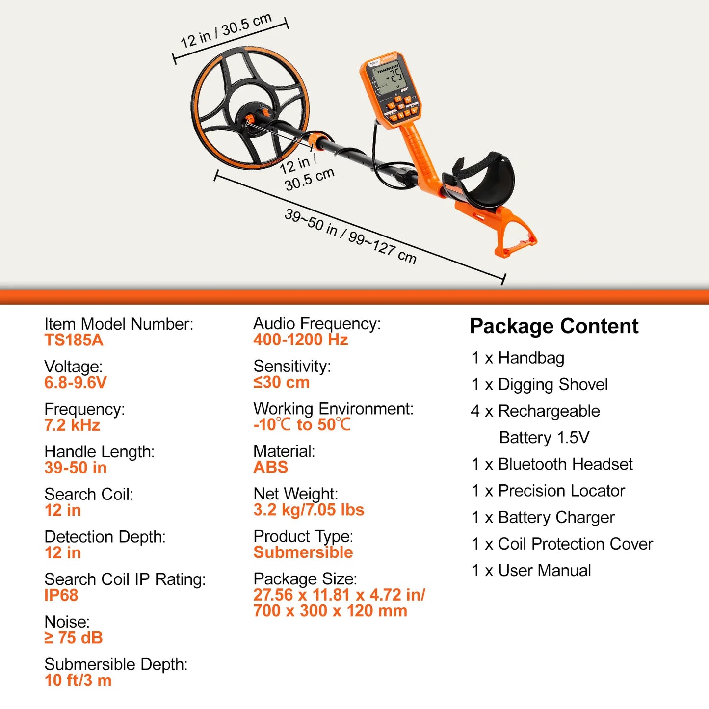 SucceBuy Rechargeable Metal Detector Waterproof With LCD