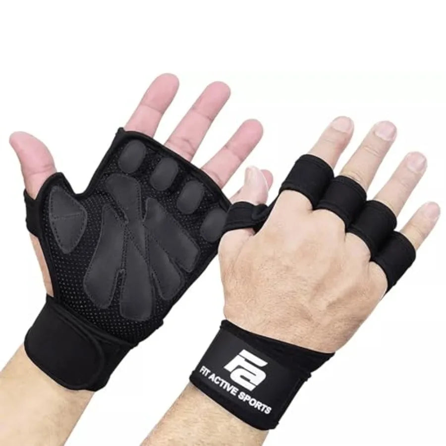 Ventilated Weight Lifting Gloves With Wrist Wraps
