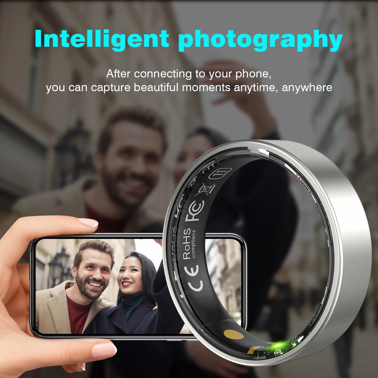 Smart Ring With Heart Rate Blood Oxygen Sleep Monitoring