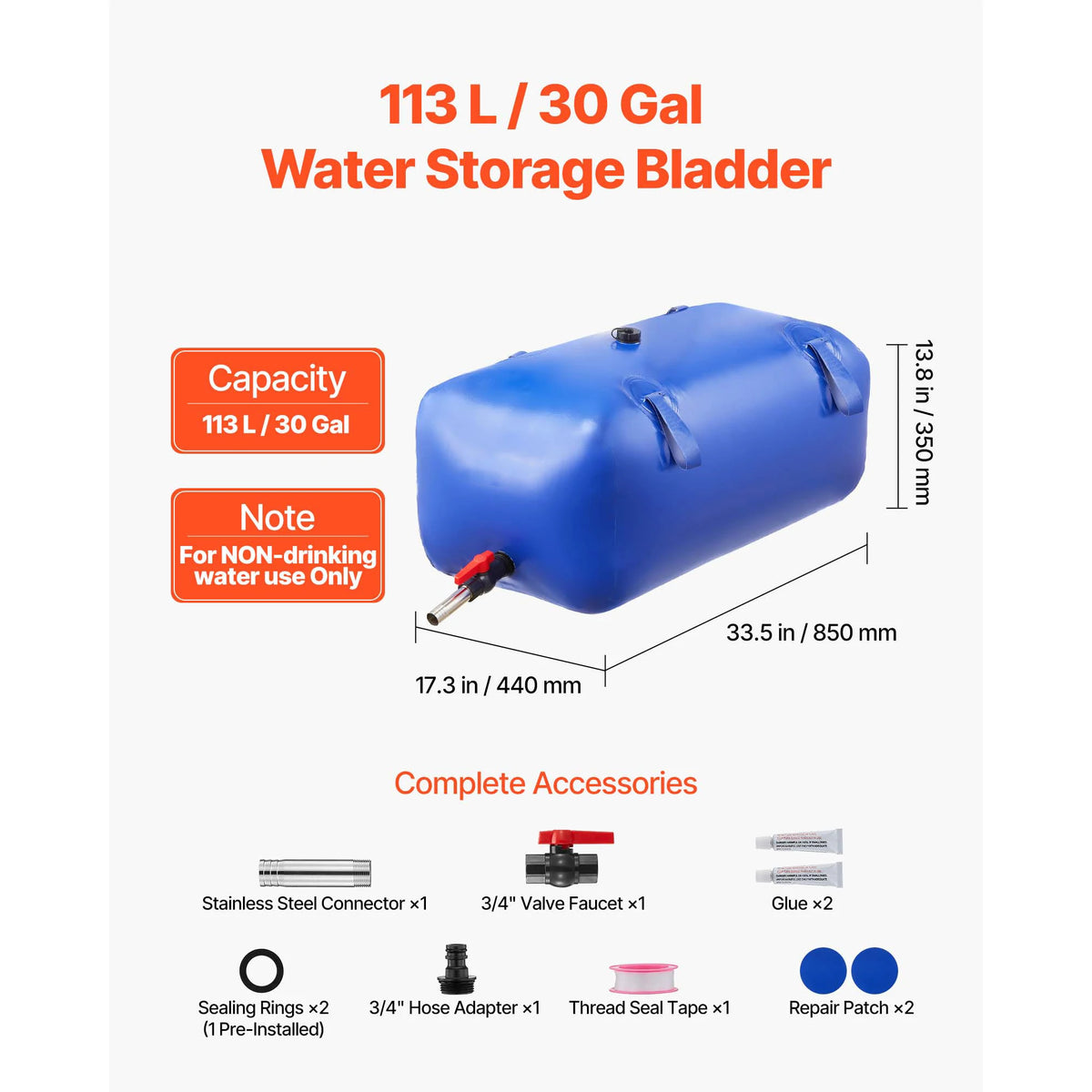 SucceBuy Collapsible TPU Water Storage Bladder