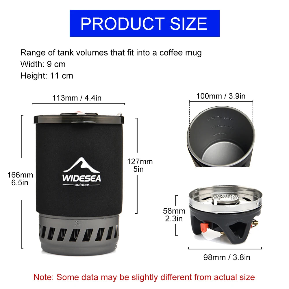 Widesea Portable Camping Gas Stove With Heat Exchanger Set