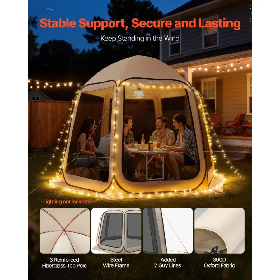 Pop Up Screen House Tent With Netting Canopy For Garden